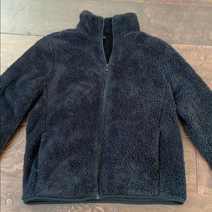 Uniqlo Fuzzy Black Zip-Up Jacket